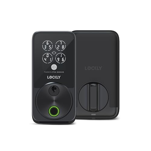 Lockly Secure Pro Smart Door Lock,Fingerprint Keyless Entry Door Lock,Apple Home Key Compatible,Auto Lock, App Remote Control,IP65 Waterproof,Easy Installation | Fingerprint Keyless Entry Door Lock, PIN Genie Keypad, APP Control, Alexa and Google Assistant Compatible,IP65 , Zinc Alloy — view 