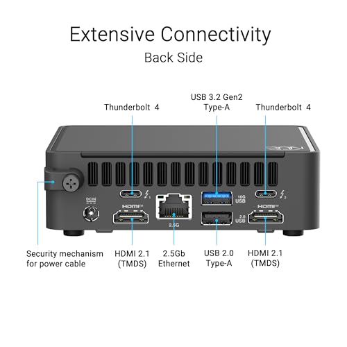 ASUS NUC 15 Pro Slim Barebones Mini PC with Intel Series 2 Core Ultra 5 225H, up to 96GB DDR5 RAM, Dual Storage, Thunderbolt™ 4, Wi-Fi 7 & Bluetooth 5.4, Toolless Chassis Access, VESA Mount Included — view 