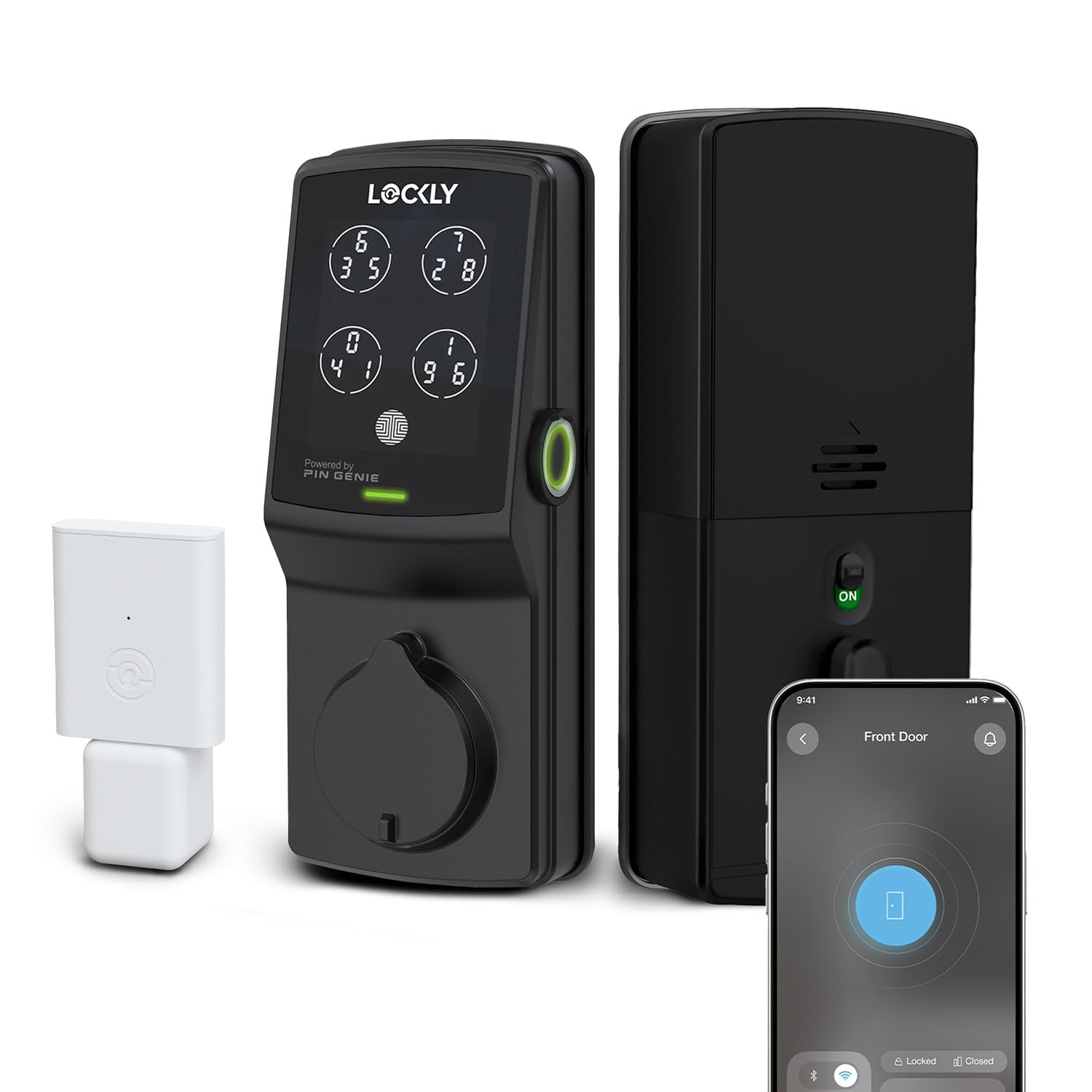 Lockly Secure Pro Smart Deadbolt Lock with WiFi Hub | Fingerprint Keyless Entry Door Lock with PIN Genie® Patented Keypad,ANSI Grade 1, Alexa / Google Compatible, Auto Lock