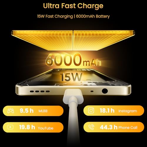 realme Note 70T 4G Smartphone 4+128GB Gold | 6.75 inch Screen, 90Hz Display, 6000mAh Battery, 32MP Camera, Powerful Octa-core Processor, ArmorShell Protection, IP54 — view 
