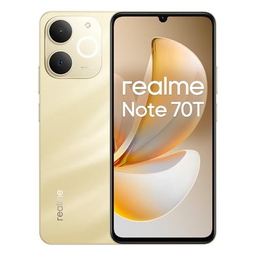 realme Note 70T 4G Smartphone 4+128GB Gold | 6.75 inch Screen, 90Hz Display, 6000mAh Battery, 32MP Camera, Powerful Octa-core Processor, ArmorShell Protection, IP54