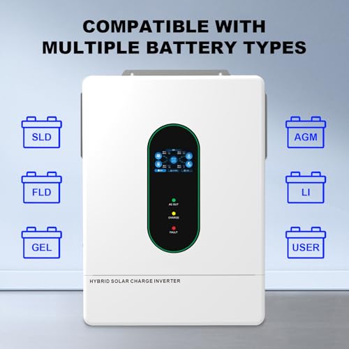 12000W All in One Solar Hybrid Inverter with WiFi, Max. 6 Parallel, 48V Split Phase, Built-in 2 MPPT Solar Charge Controller, 48V DC to 120V-240V Inverter for Home, RVs, Lead Acid/Li — view 