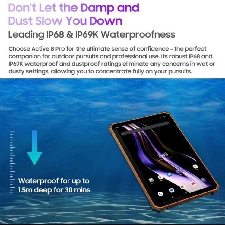 Blackview Active 8 Pro Rugged Tablet WIFI Android Smartphone Waterproof Mobile — view 