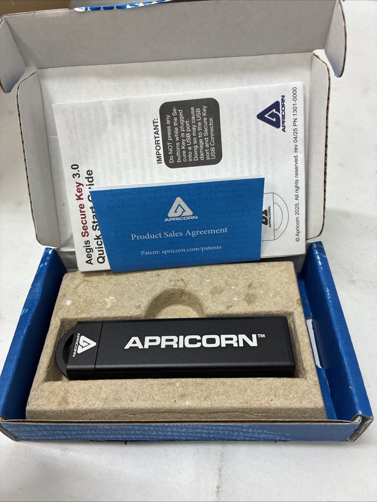 Apricorn Aegis Secure Key 3.0 ASK3-30GB Flash Drive - USB 3.0 - 30GB