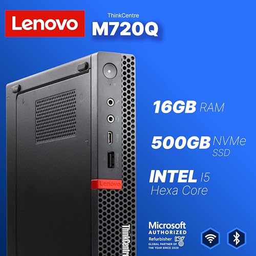 Lenovo M720Q ThinkCentre Mini PC | Windows 11 Pro | Intel i5-8400T | 16GB RAM + 500GB NVME | 5G WiFi + BT | Home or Office Micro Desktop Computer (Renewed) — view 