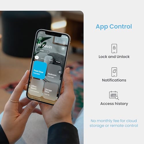 Lockly Secure Pro Smart Door Lock,Fingerprint Keyless Entry Door Lock,Apple Home Key Compatible,Auto Lock, App Remote Control,IP65 Waterproof,Easy Installation | Fingerprint Keyless Entry Door Lock, PIN Genie Keypad, APP Control, Alexa and Google Assistant Compatible,IP65 , Zinc Alloy — view 