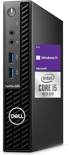 Dell OptiPlex 3080 Micro PC | Intel Core i5-10500T | 16GB RAM | 512GB SSD | Windows 11 Pro | Wi-Fi+ BT | Mini Desktop Computer (Renewed) (16GB RAM + 512GB SSD) — view 