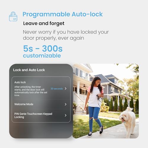 Lockly Secure Pro Smart Deadbolt Lock with WiFi Hub | Fingerprint Keyless Entry Door Lock with PIN Genie® Patented Keypad,ANSI Grade 1, Alexa / Google Compatible, Auto Lock — view 