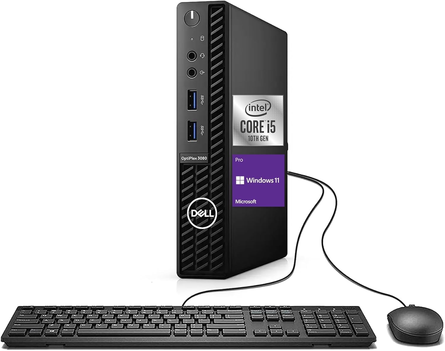 Dell OptiPlex 3080 Micro PC | Intel Core i5-10500T | 16GB RAM | 512GB SSD | Windows 11 Pro | Wi-Fi+ BT | Mini Desktop Computer (Renewed) (16GB RAM + 512GB SSD) — view 