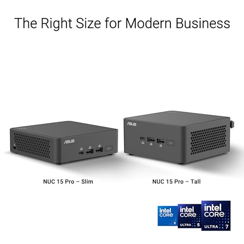 ASUS NUC 15 Pro Slim Barebones Mini PC with Intel Series 2 Core Ultra 5 225H, up to 96GB DDR5 RAM, Dual Storage, Thunderbolt™ 4, Wi-Fi 7 & Bluetooth 5.4, Toolless Chassis Access, VESA Mount Included — view 